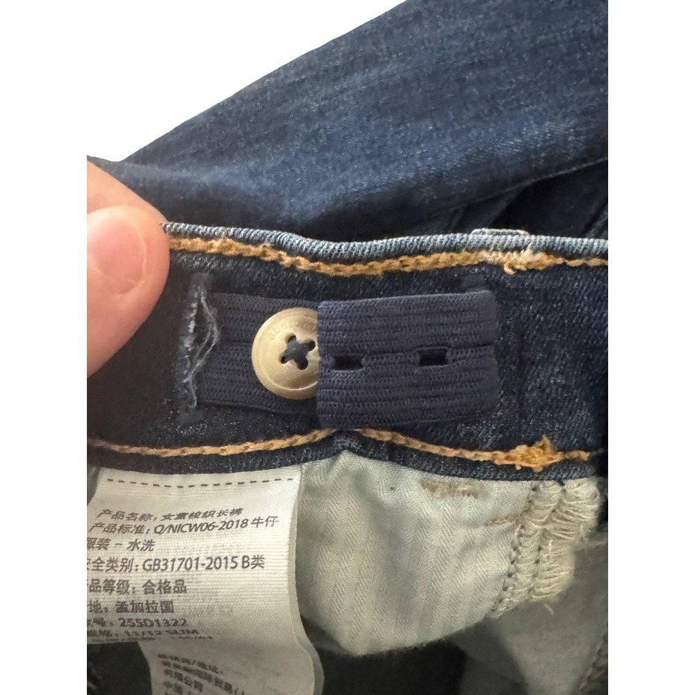 Abercrombie Kids High Rise Jean Legging 11/12 Slim Dark Wash Distressed Ripped - Picture 7 of 9